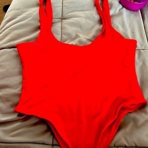 Baywatch red one piece bathing suit